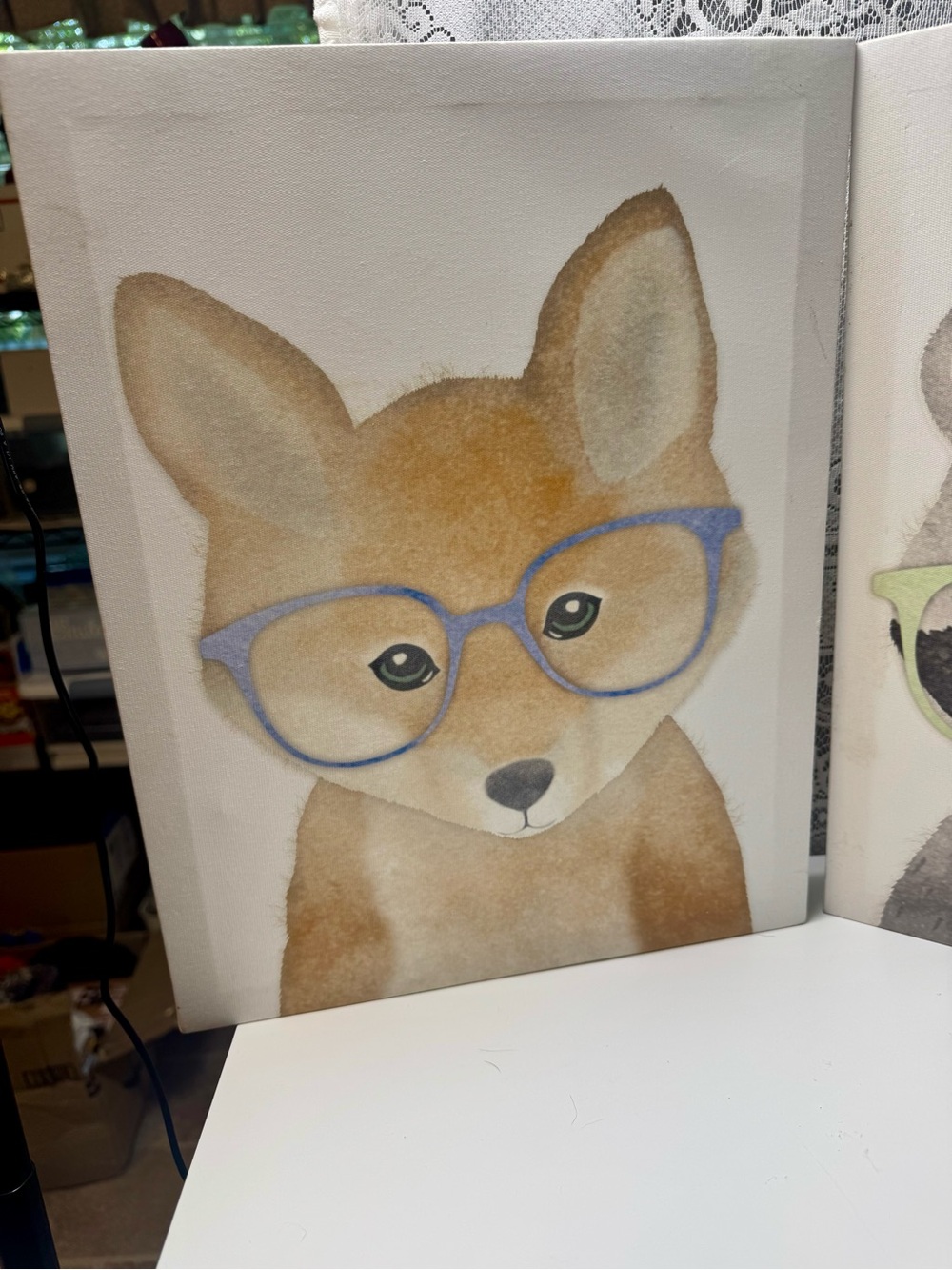 Hobby Lobby Trio of Woodland Animals in Glasses - Canvas Art Set, 11x15 - Picture 2 of 7